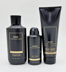 Bath & Body Works Noir 3-in-1 wash pour cleanses hair, face and body with rich lather.