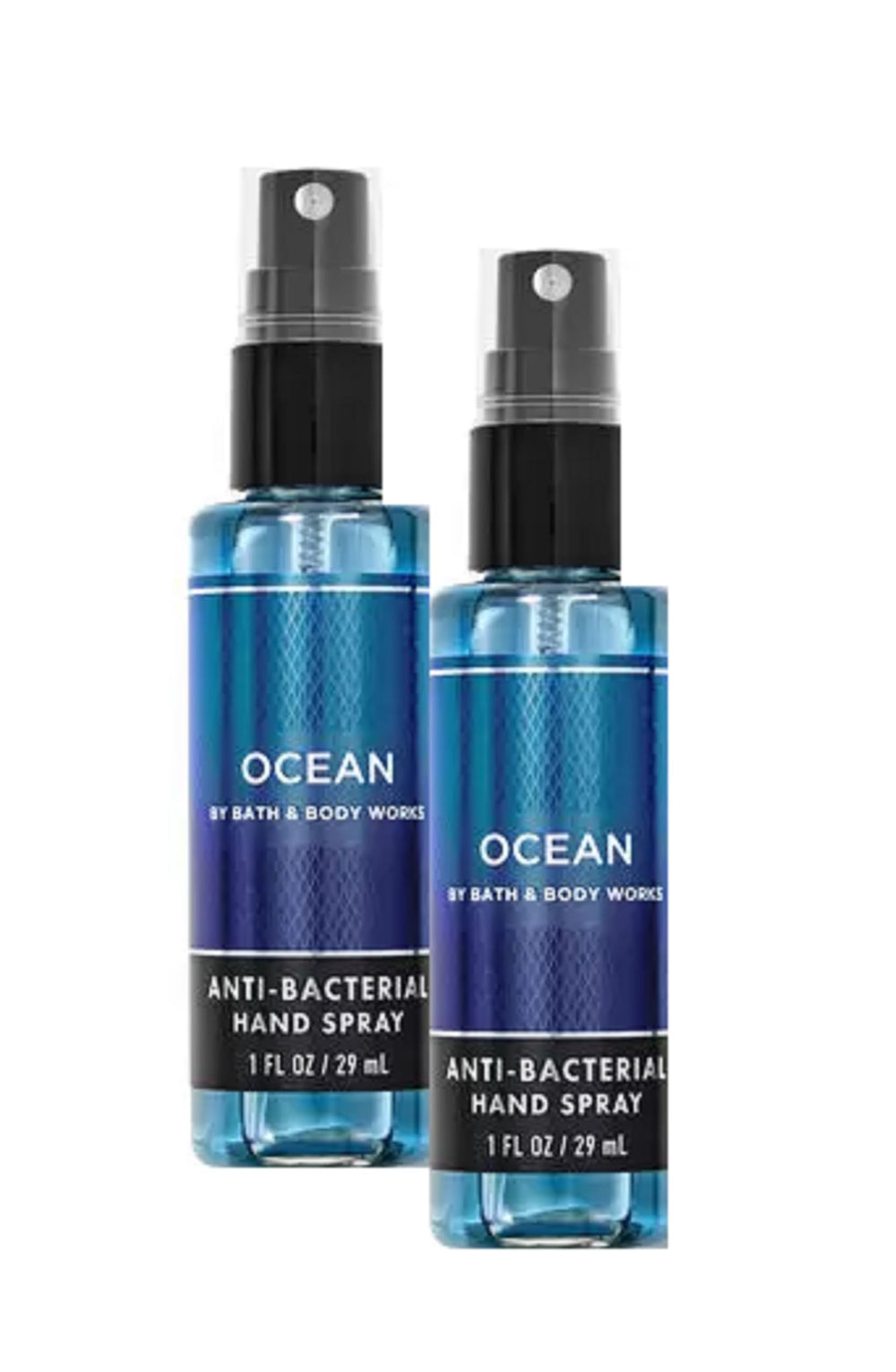 Bath & Body Works Ocean Hand Spray pack of 2 bottles for on-the-go cleansing and fragrance.