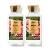 Bath & Body Works Rose lotion duo bottles offer lightweight moisture and a pleasant rose scent.