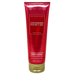 Bath & Body Works Strawberry Pound Cake body cream tube delivers everyday moisturization.