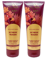 Bath and Body Works Sunrise Woods 2-pack front view with two 8 oz creams for hydration