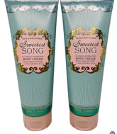 Bath & Body Works Sweetest Song pack front view showing two 8-ounce tubes for long-lasting hydration.
