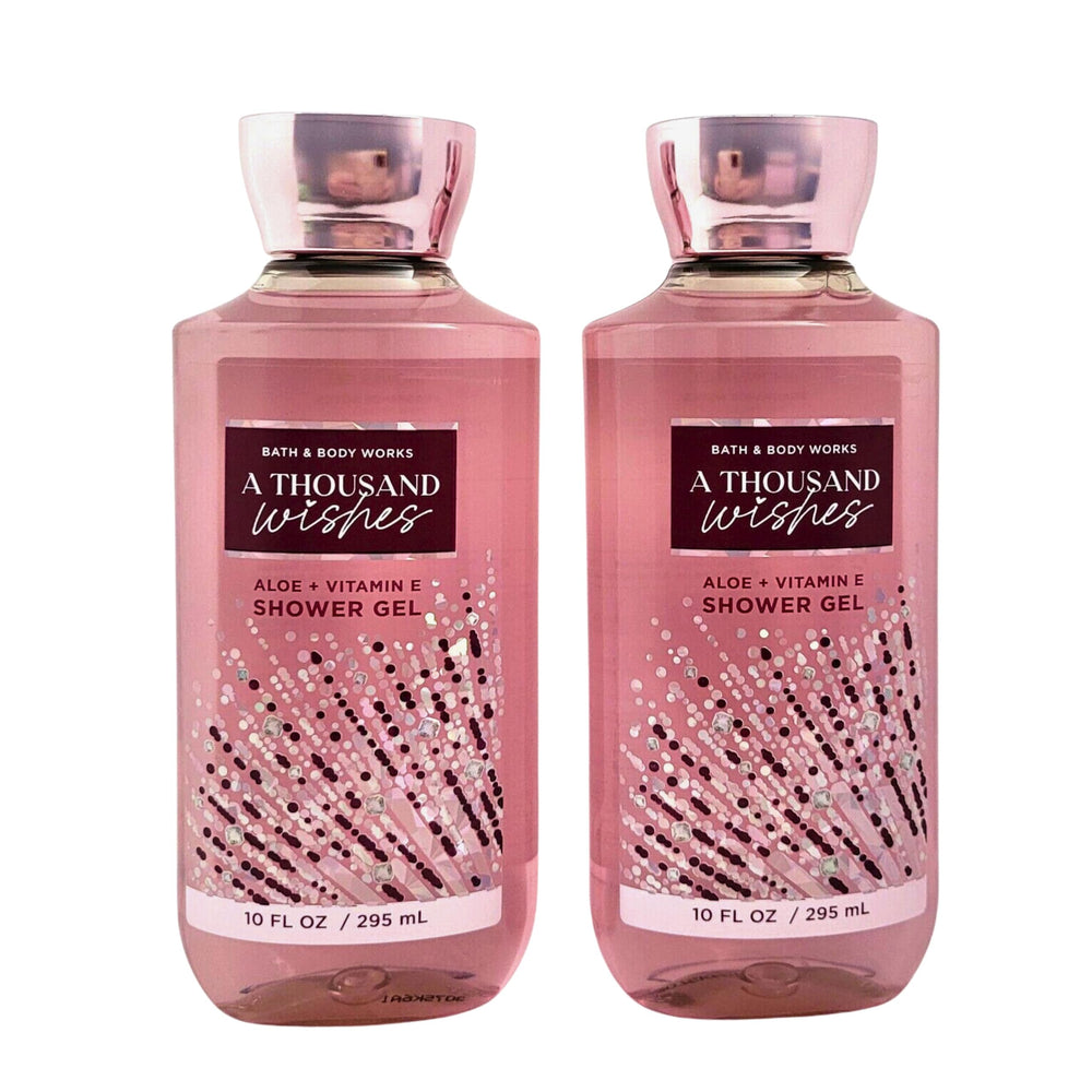 Bath & Body Works Thousand Wishes shower gel two-pack bottle for refreshing cleanse and fragrance