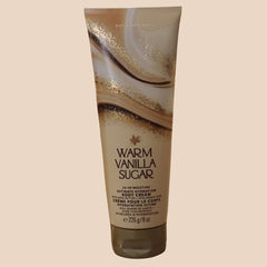 Bath and Body Works Warm Vanilla Sugar Ultra Shea Cream being rubbed in for lasting moisture