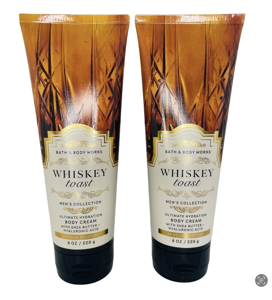 Bath & Body Works Whiskey Toast Ultimate Hydration Body Cream pack-shot highlighting rich hydration for soft, smooth skin.