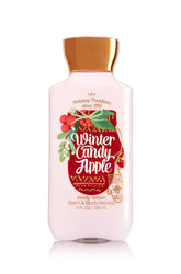 Bath & Body Works Winter Candy Apple lotion bottle front view highlights hydrating formula