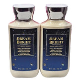 Bath & Body Works Dream Bright two-bottle lotion set front view highlighting packaging and moisture benefits