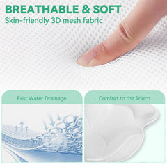 Bathland 4D mesh close-up reveals breathable fabric and fast-drying texture.