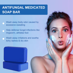 Battleskin soap bar lather on hand demonstrates gentle daily cleansing for skin health