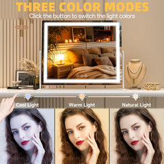 Batuso vanity mirror 3-color light mode for versatile makeup tones.