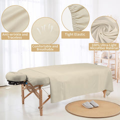Bavlesfuire beige face cradle cover ensures clean, professional sessions.