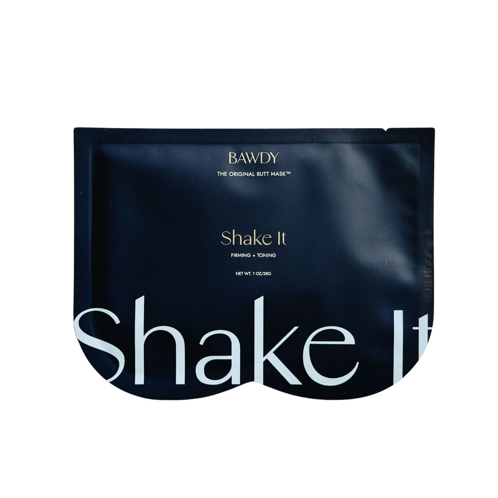 BAWDY Shake It packaging showcases vegan, paraben-free formula for clean-beauty behind care.
