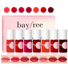 Bayfree lip tint stain set packaging ideal for on-the-go touchups.