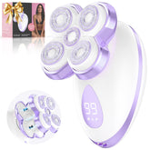 Bazivve electric razor 5D floating head closeup for precise contour shaving across legs and face.