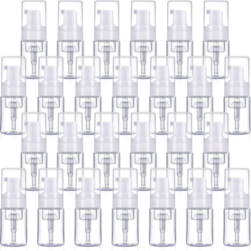 BBTO foam dispenser 30ml clear bottle for travel-friendly liquid packaging and easy visibility.