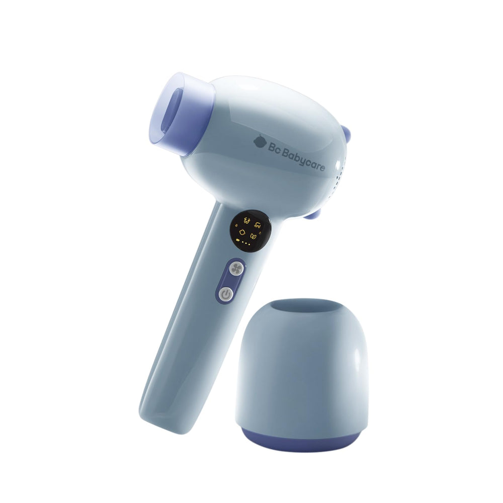 Bc Babycare Gentle Cordless Hair Dryer front view, compact for baby care.