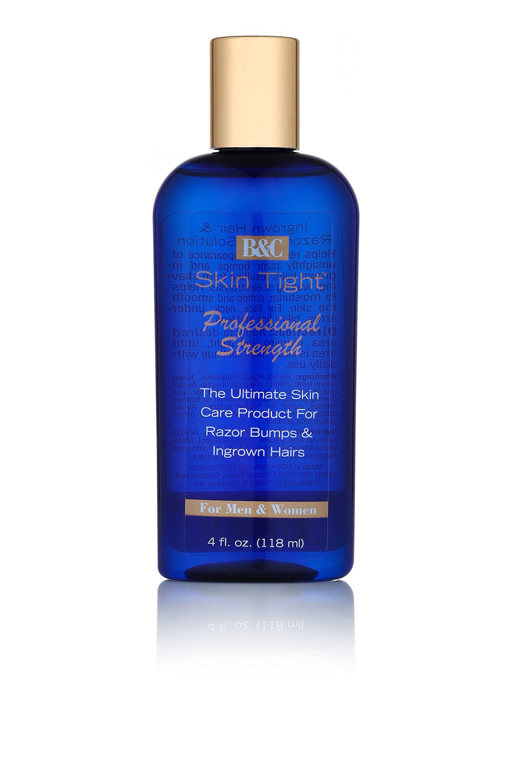 B&C Skin Tight 4oz bottle front view for razor bump relief