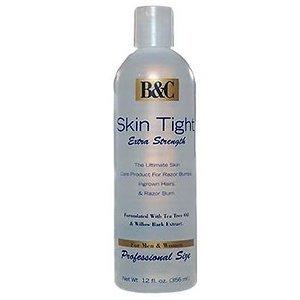 B&C Skin Tight Razor Bump Ointment Extra Strength bottle for post-shave irritation relief.