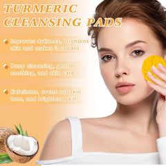 BCBU turmeric cleansing pads closeup shows soft exfoliation for gentle cleansing.