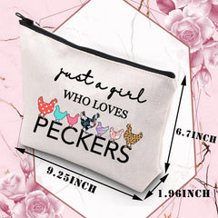 BDPWSS just a girl who loves peckers print bag adds fun, practical storage.