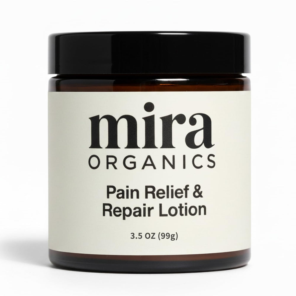 BDQBDQ Mira Relief Lotion bottle front for daily skin nourishment and comfort.