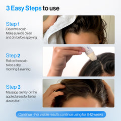 Be Bodywise precise roller in action demonstrates mess-free scalp targeting