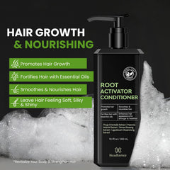 Beadlamey Root Activator Conditioner label closeup highlights premium scalp-friendly formula
