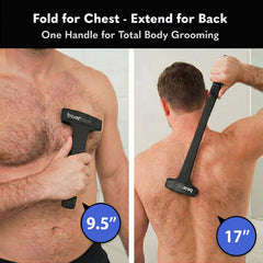 Bearback back-shaver pivoting-blades contour with your body for smooth shave.