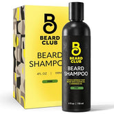The Beard Club Original Premium Beard Shampoo bottle demonstrates gentle cleansing for beard and skin.