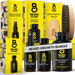 The Beard Club Premium Growth Oil bottle for daily beard nourishment.