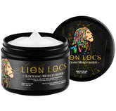 Beard Gains Lion Locs bottle closeup demonstrates creamy moisture for dreadlocks.