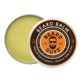 Beard Guyz Beard Balm jar demonstrates soft-hold conditioning for facial hair.