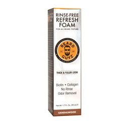 Beard Guyz rinse-free foam on beard and skin for easy odor control.