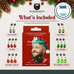 Beardaments Christmas beard lights and ornaments for party-ready looks.