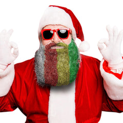 Beardaments Glitterbeard red color close-up for bold festive sparkle.