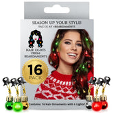 Beardaments Light Up Hair Lights 16-piece ornament set adds festive glow to holiday hairstyles.