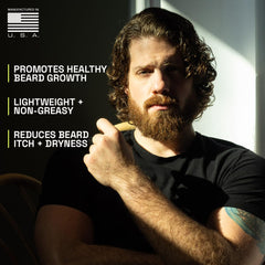 Beardbrand ingredients showcase jojoba, argan, and Vitamin E for nourishment.