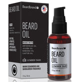 Beardbrand Beard Oil bottle with jojoba and sandalwood for softer beards.