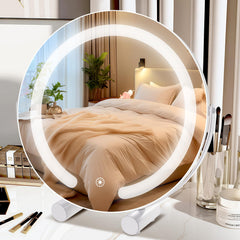 Bearolve vanity mirror front view with LED lighting for precise makeup prep.