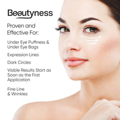 Beatool Instant Ageless Eye Cream application demonstrates smoothing around the eye area.