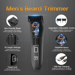 Beatslm Manscape 3-in-1 trimming heads for ball, foil, and nose grooming versatility.