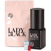 Beau Lashes Lady Black Glue 5ml bottle enables precise, rapid bonding for lash extensions.