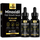 Beaueli 5% Minoxidil bottle front for easy daily use and premium packaging.
