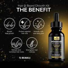 Beaueli minoxidil women hair growth serum daily-application close-up.