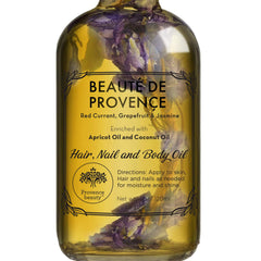 BEAUTE DE PROVENCE lavender oil bottle pour for skin hydration.