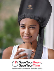 Beauté Seoul bonnet features adjustable drawstring and chin strap for a snug fit