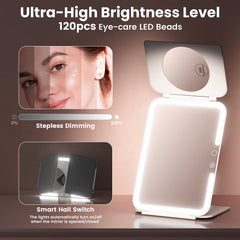 Beautifive trifold mirror 3x magnification for precise eyeliner and tweezing
