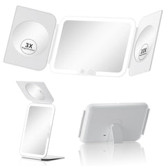 Beautifive trifold travel makeup mirror shows angled view for versatile makeup application
