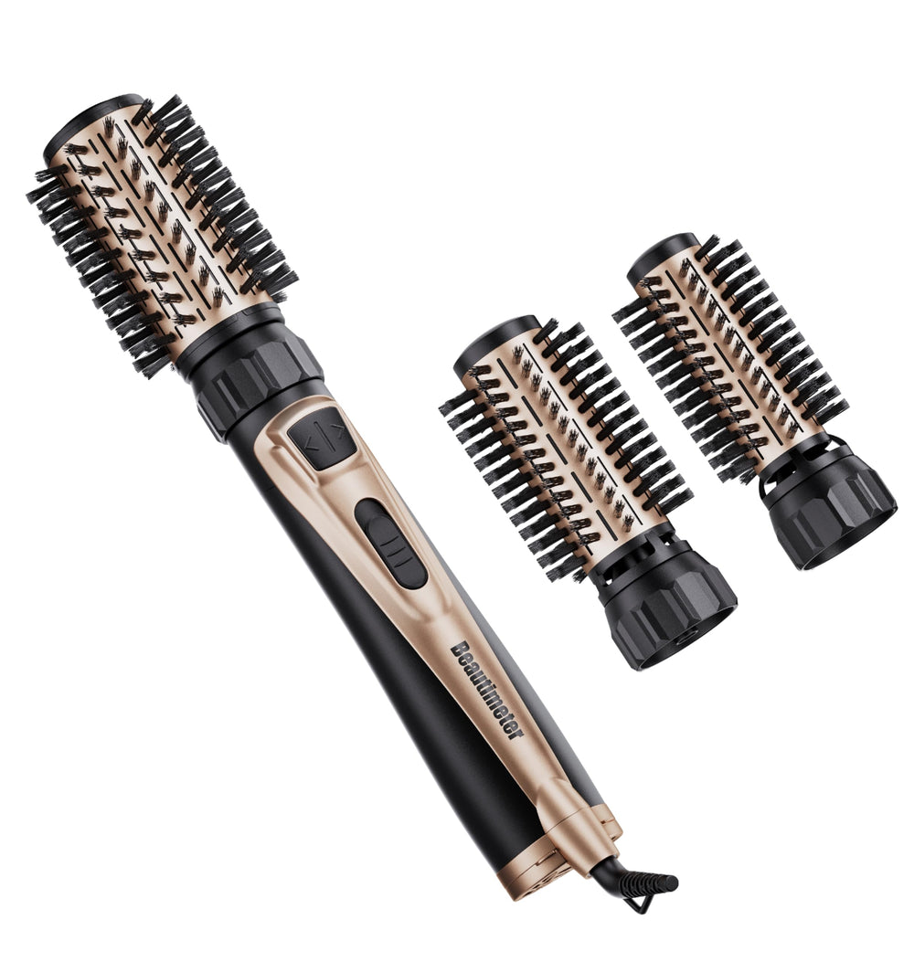 Beautimeter hair-dryer-brush-3in-1-design enables quick drying and styling in one pass.