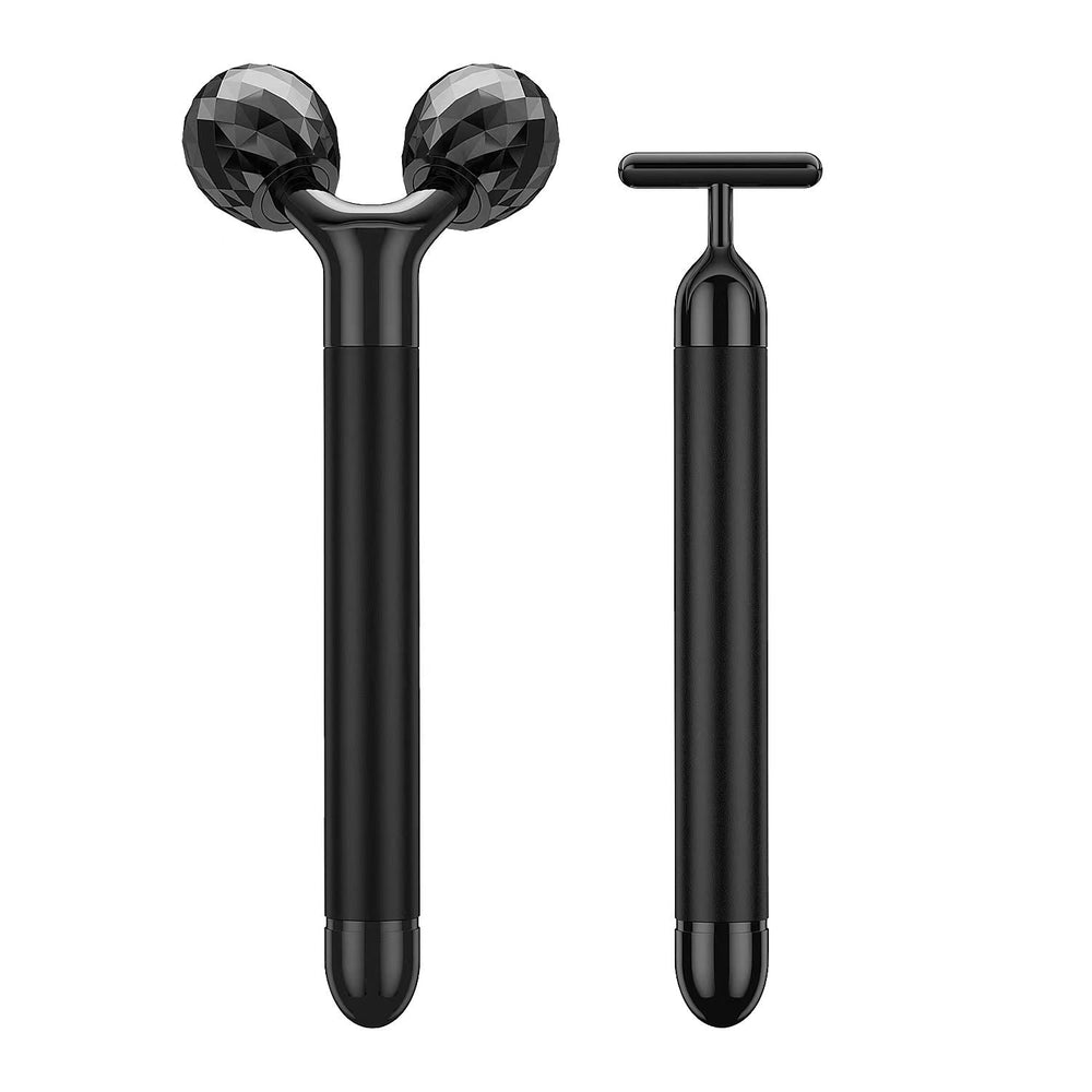 Beauty Bar 2in1 face massager 3D roller targets every facial contour for a soothing massage.